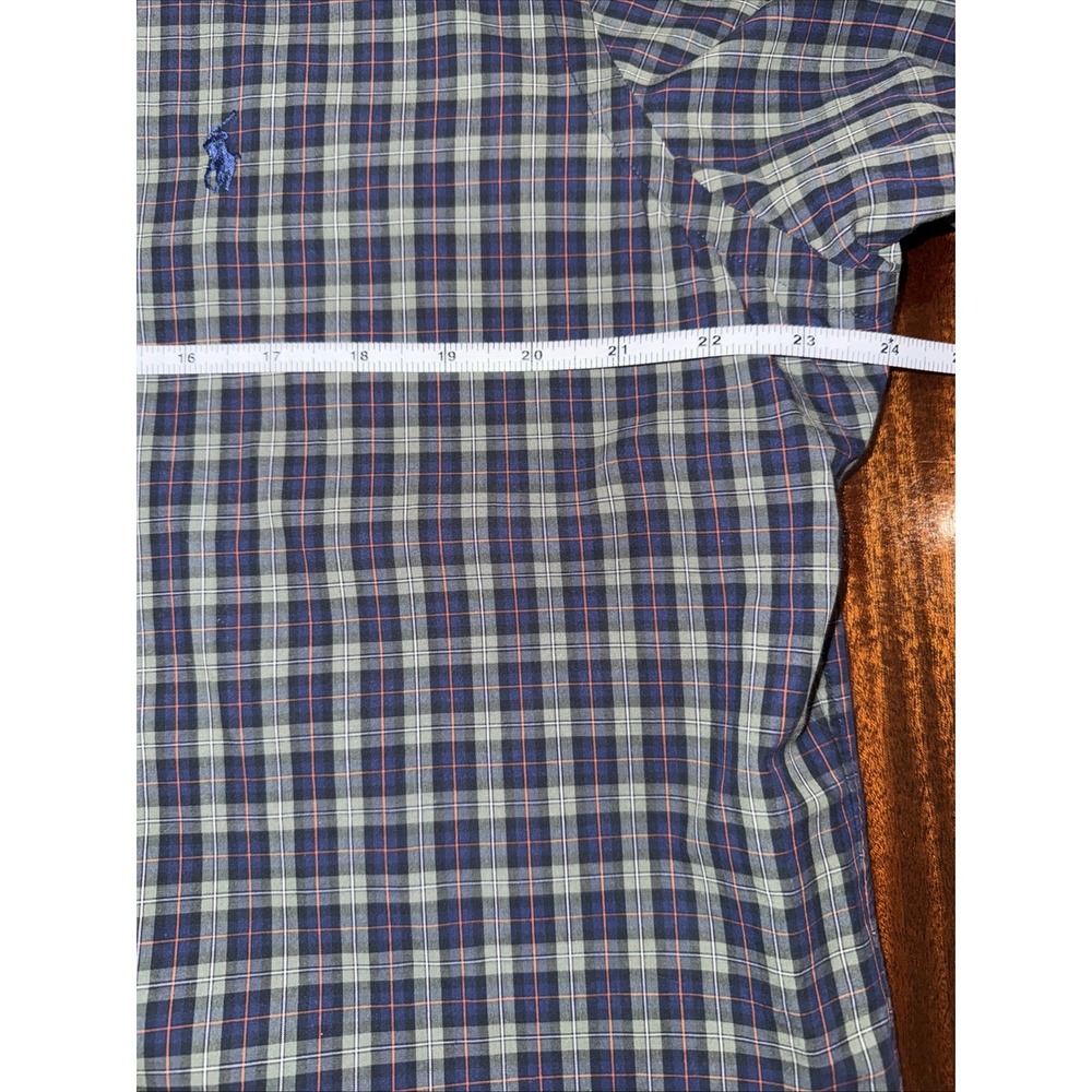 Ralph Lauren Shirt Men's L Blue Green Plaid Button-Down Embroidered Pony Logo - Picture 7 of 8